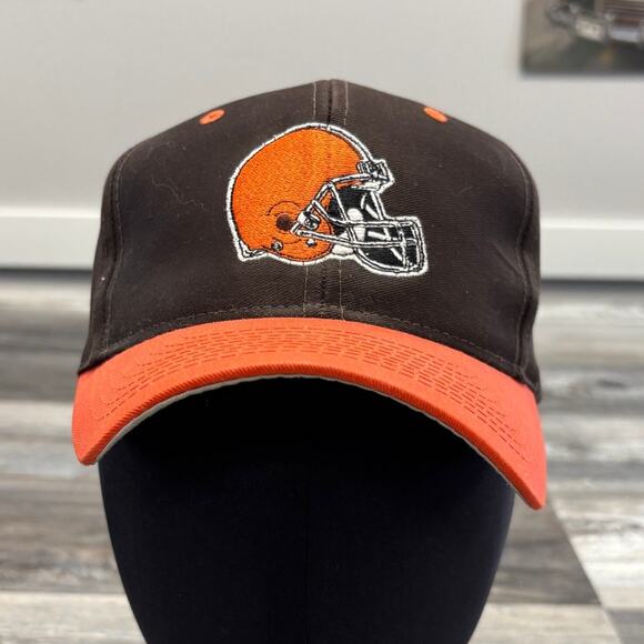Vintage Logo Athletic NFL Cleveland Browns Orange Brown Mens OS Football Hat Cap - Picture 1 of 9